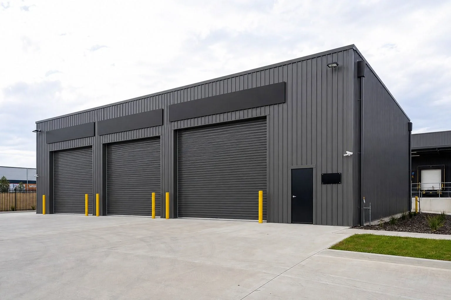 Modern industrial factory building exterior