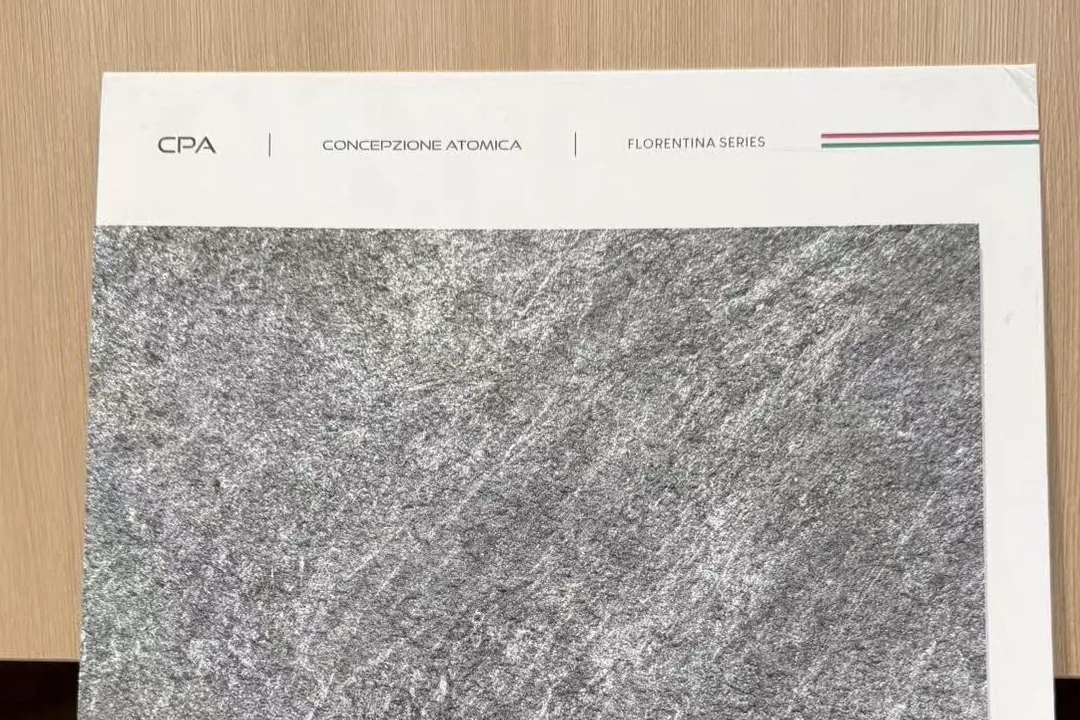 A2402 stone-look finish sample board from the material wall