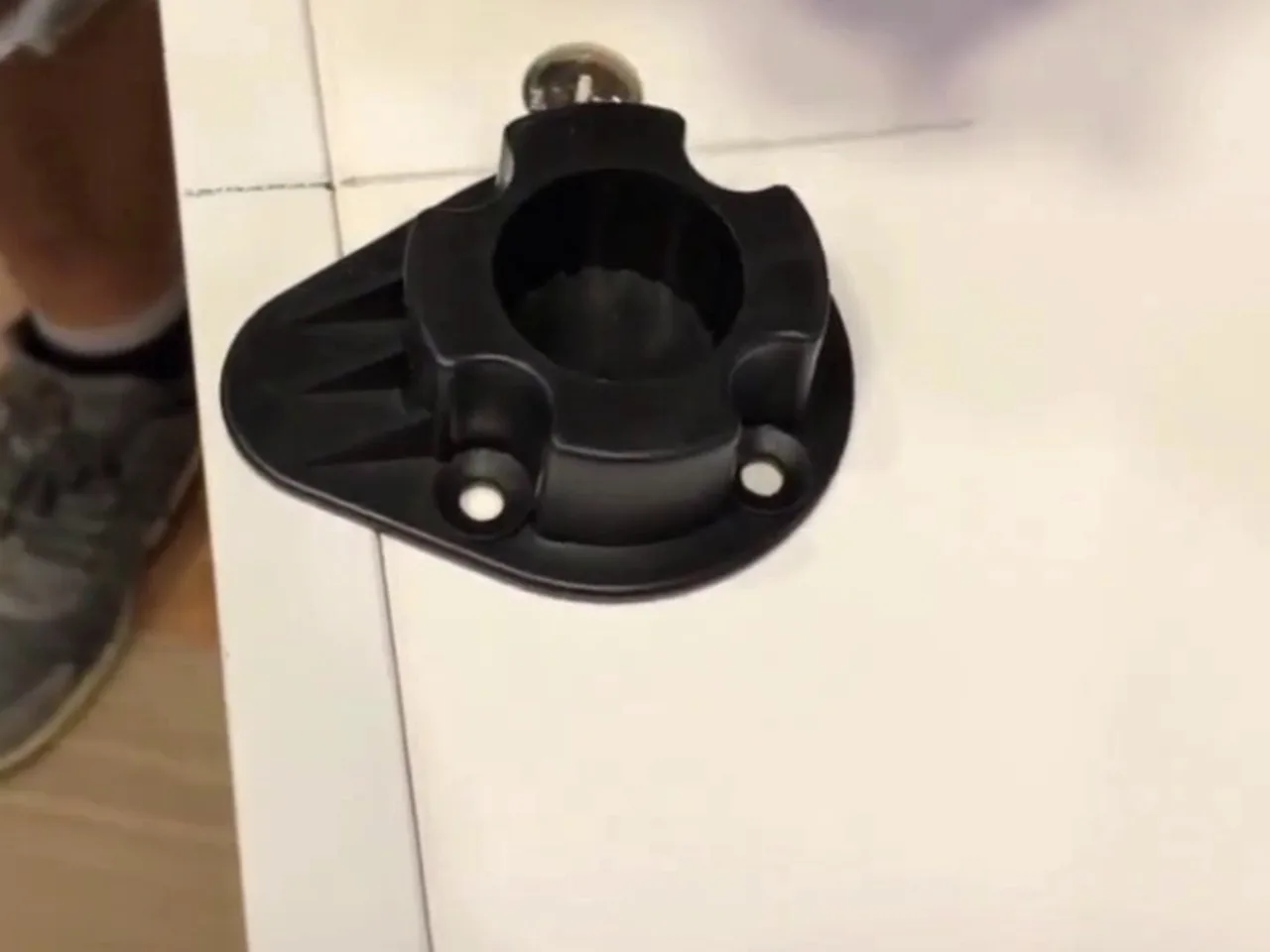 ABS adjustable leg fitted to a base unit for on-site levelling - factory installation video frame