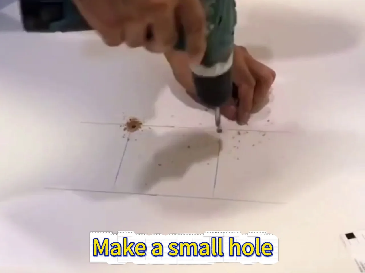 Marked drilling point for site fittings - factory installation video frame