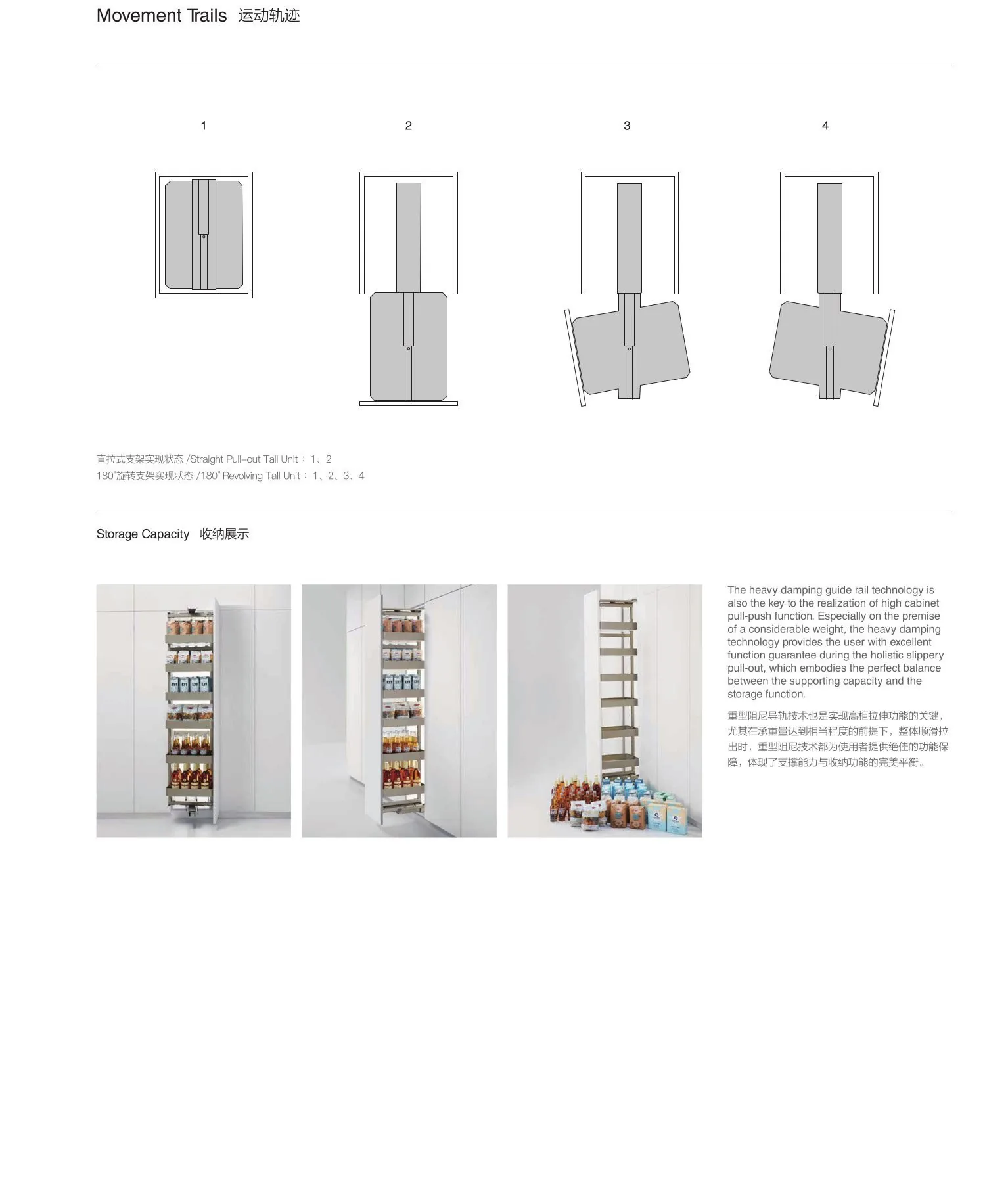 Shelf pull-out in a pantry tall unit