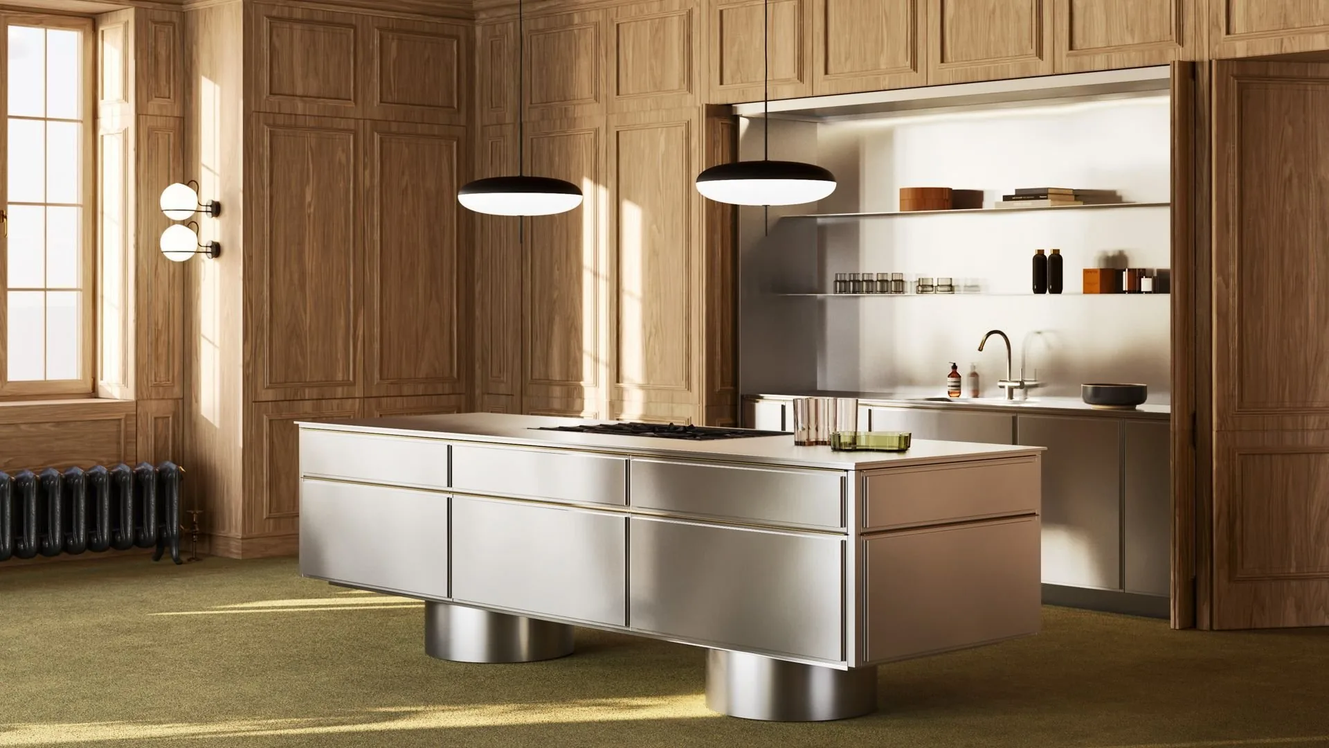 Stainless steel kitchen island, 304 steel