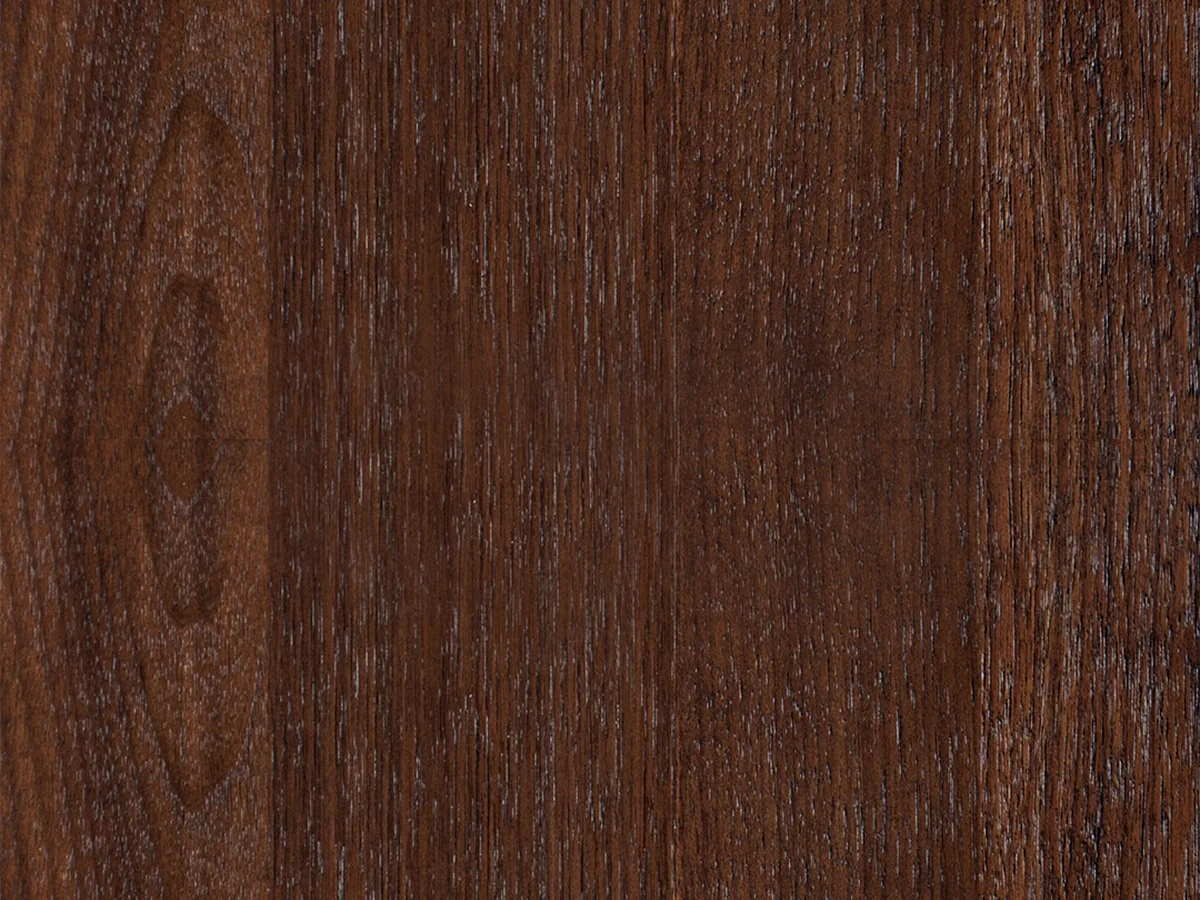 Dark walnut veneer swatch, book-matched grain